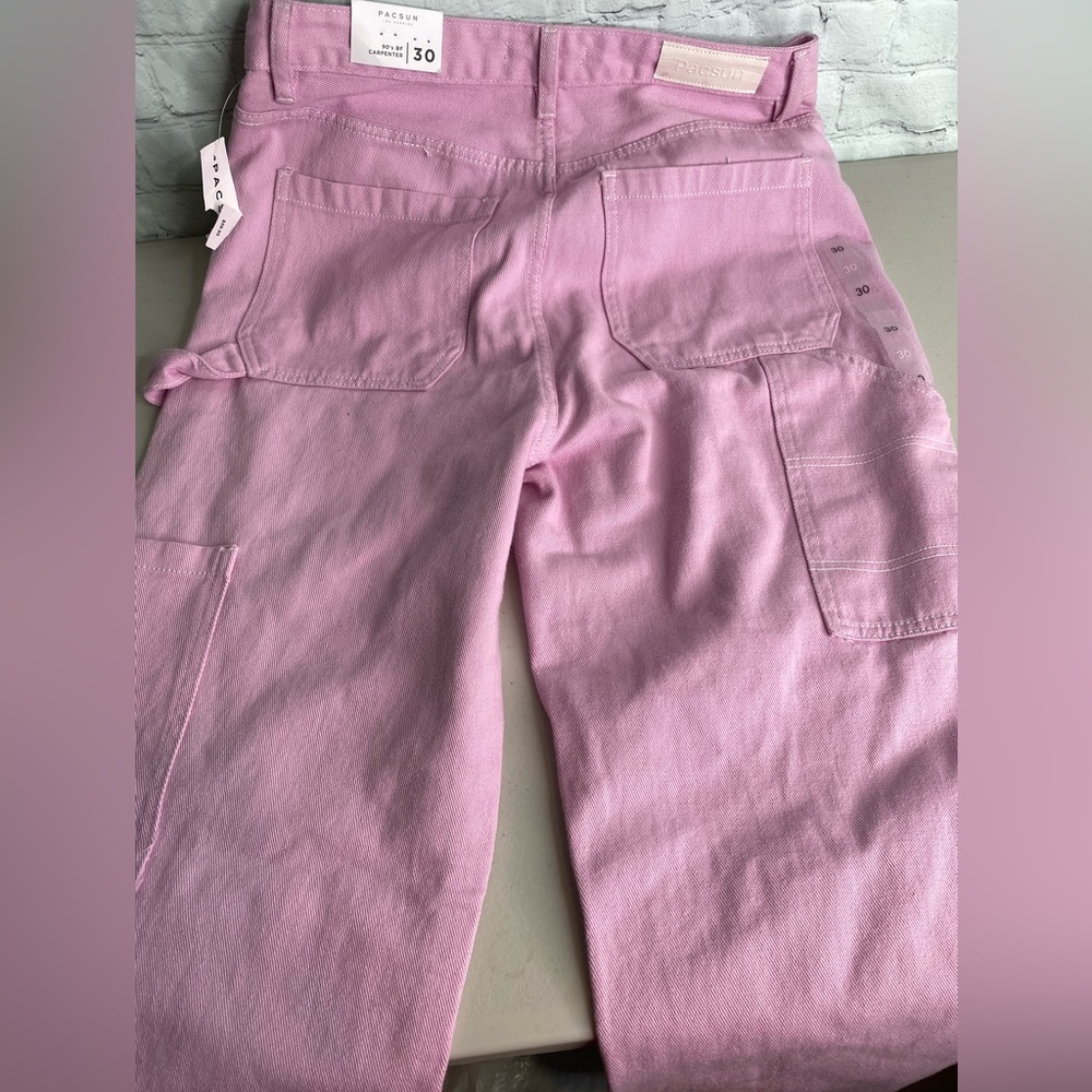 Pacsun Women's 90's BF Carpenter Size 30 Pink Lavender Jeans Pants NWT - Picture 10 of 13
